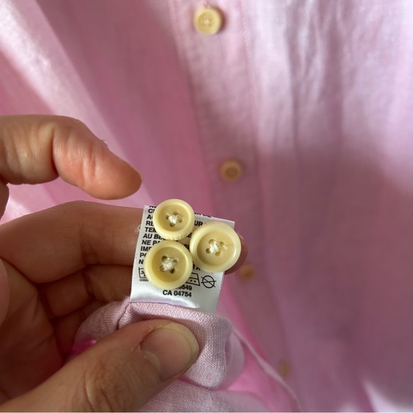 [XL] Tommy Bahama Men’s 100% Linen Light Pink Casual Button-Down Dress Shirt - Picture 11 of 12